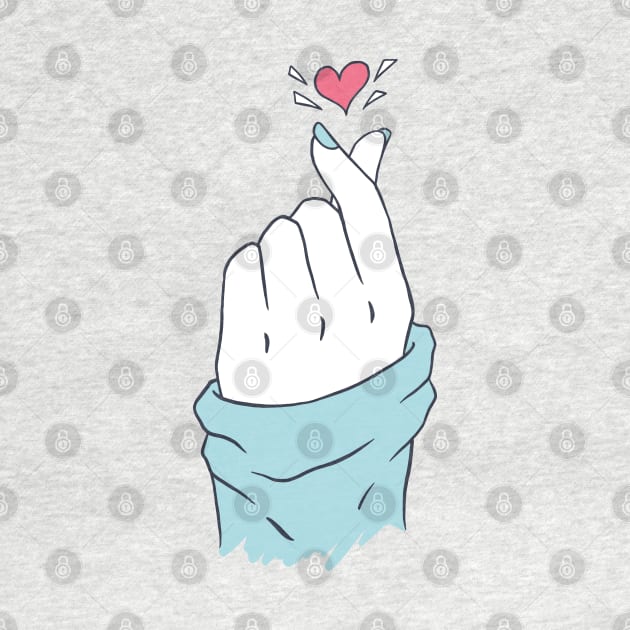 Korean Finger Heart Symbol Kpop Love Aesthetic by uncommontee